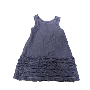 5/30$ Toddler blue soft “denim” sleeveless dress with ruffles size 3T